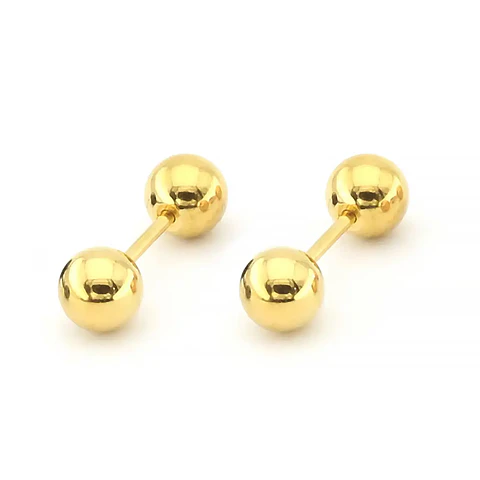 Topos Aretes Balin Oro Laminado 18k de 5mm