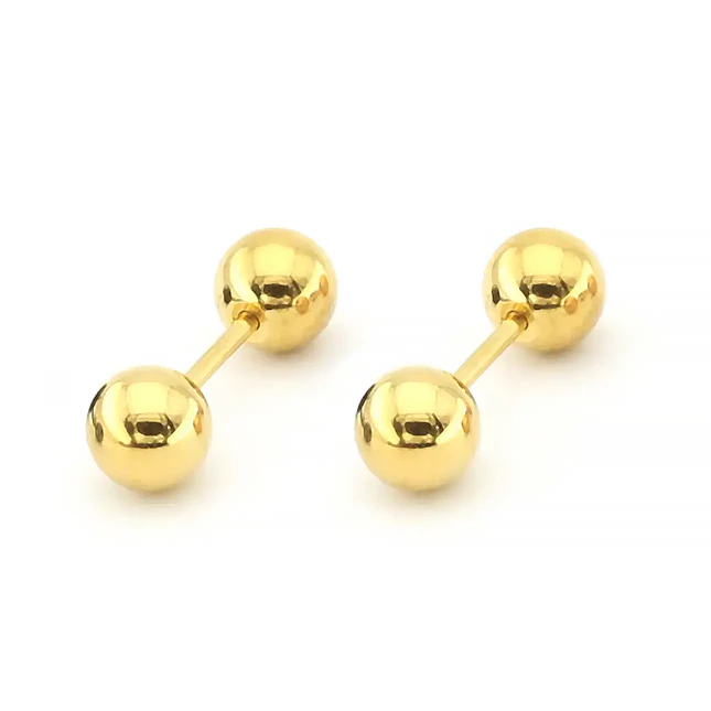Topos Aretes Balin Oro Laminado 18k de 5mm 1