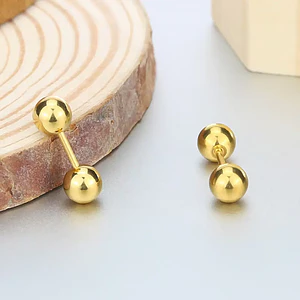 Topos Aretes Balin Oro Laminado 18k de 5mm