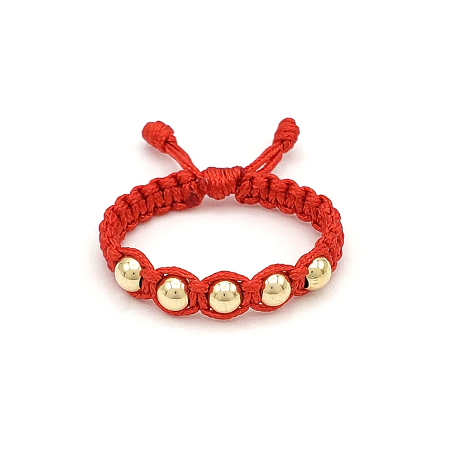 Anillo Tejido Artesanal Oro Laminado de 18k 4
