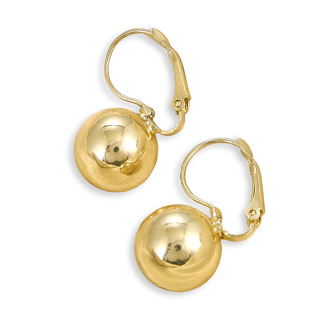Topos Aretes Oro Laminado 18k Colgante Balín 10mm 1