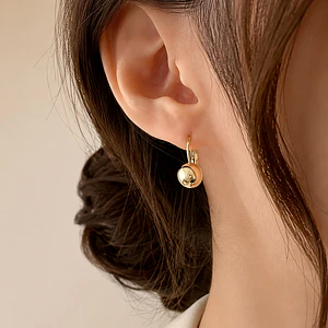 Topos Aretes Oro Laminado 18k Colgante Balín 10mm