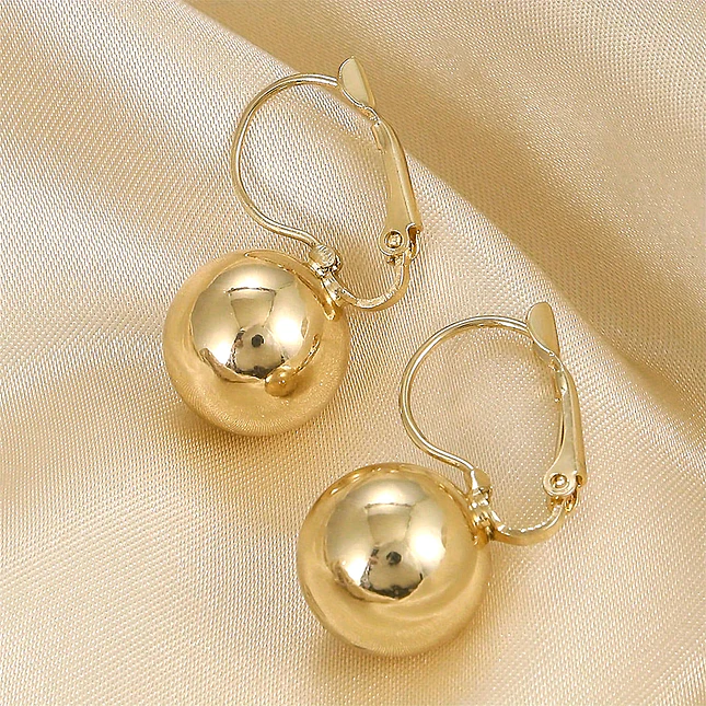 Topos Aretes Oro Laminado 18k Colgante Balín 10mm 4