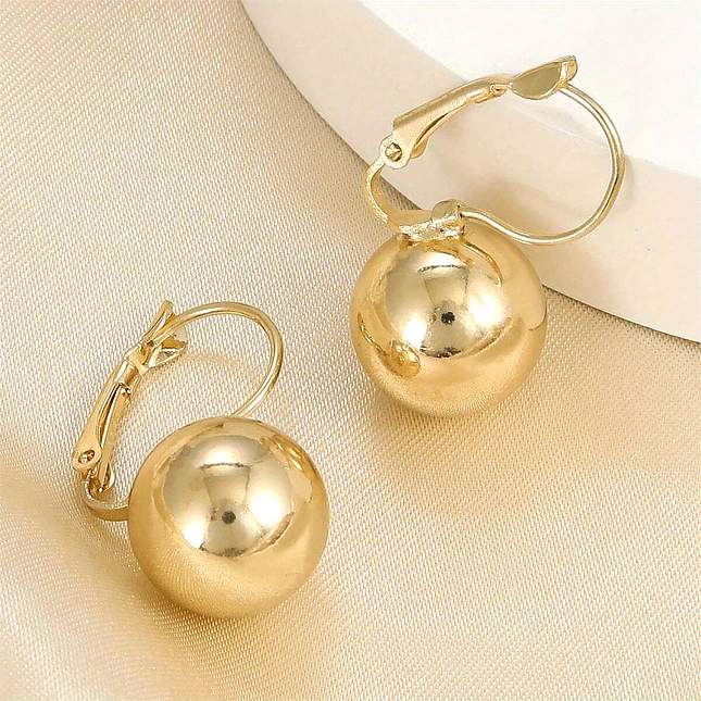 Topos Aretes Oro Laminado 18k Colgante Balín 10mm 3