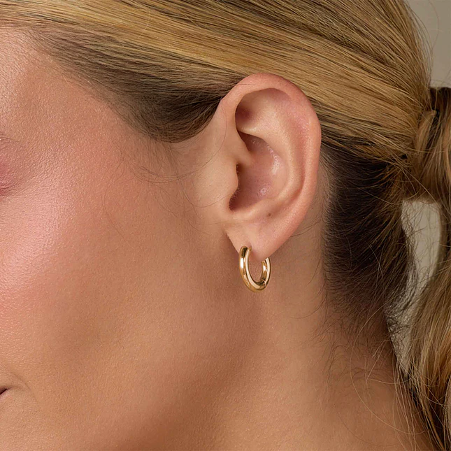 Aretes Candongas Lisas Oro Laminado 18k 2