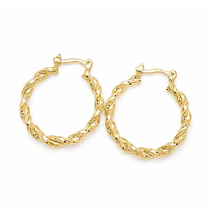 Aretes Candongas Entorchadas Oro Laminado 18k