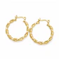 Aretes Candongas Entorchadas Oro Laminado 18k - Miniatura 1