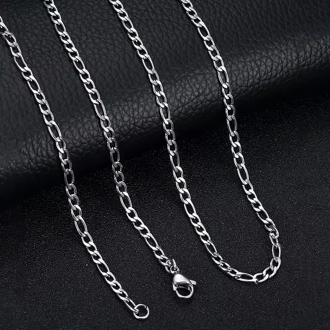 Cadena Estilo 3x1 Acero Inoxidable Plateado (60cm x 5mm) 3