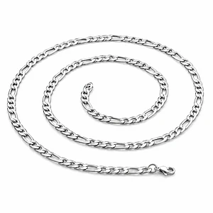 Cadena Estilo 3x1 Acero Inoxidable Plateado (60cm x 5mm)