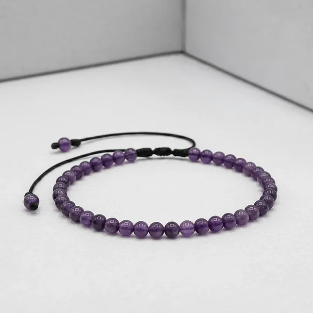 Pulsera Piedra Amatista Natural 4mm 3