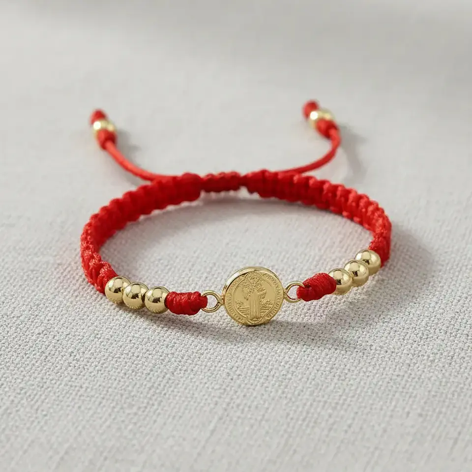 Pulsera para Niños San Benito de Abad Oro Laminado 18k 3