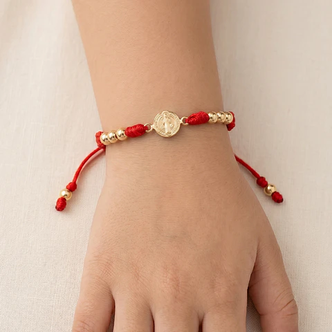 Pulsera para Niños San Benito de Abad Oro Laminado 18k
