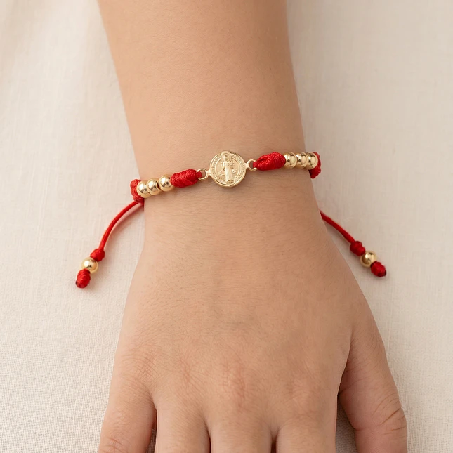 Pulsera para Niños San Benito de Abad Oro Laminado 18k 2