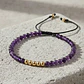 Pulsera Piedras Amatista Natural y Balines Oro Laminado 18k (4mm) - Miniatura 4