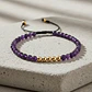 Pulsera Piedras Amatista Natural y Balines Oro Laminado 18k (4mm) - Miniatura 3