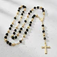Rosario Camándula Neopreno Negro y Oro Laminado 18k (6mm) - Miniatura 2