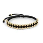 Pulsera Tejida Cordón Negro Oro Laminado 18k (4mm) - Miniatura 1