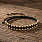 Pulsera Tejida Cordón Negro Oro Laminado 18k (4mm) - Miniatura 3