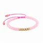 Pulsera Cuarzo Rosado Oro Laminado 18k Diamantado (4mm) - Miniatura 1