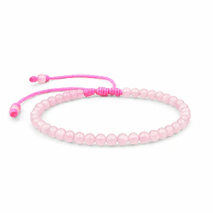 Pulsera Ajustable de Cuarzo Rosado Natural 4mm