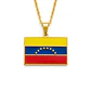 Cadena con Dije Bandera de Venezuela Acero Dorado - Miniatura 1