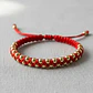 Pulsera Hilo Rojo Tejido Macramé Oro Laminado 18k - Miniatura 3