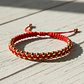 Pulsera Hilo Rojo Tejido Macramé Oro Laminado 18k - Miniatura 4