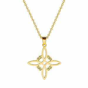 Cadena con Dije Nudo de Bruja Acero Dorado