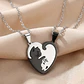 Par de Cadenas para Parejas Gatos Corazón Acero Inoxidable - Miniatura 3