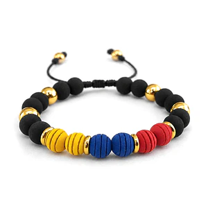 Pulsera Colombia Tricolor con Neopreno y Acero