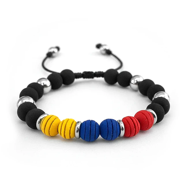 Pulsera Colombia Tricolor con Neopreno y Acero 2