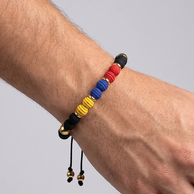 Pulsera Colombia Tricolor con Neopreno y Acero 3
