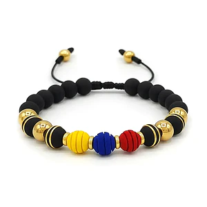 Pulsera Colombia Tricolor con Neopreno y Acero