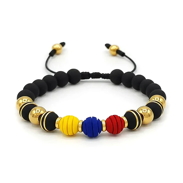 Pulsera Colombia Tricolor con Neopreno y Acero 1