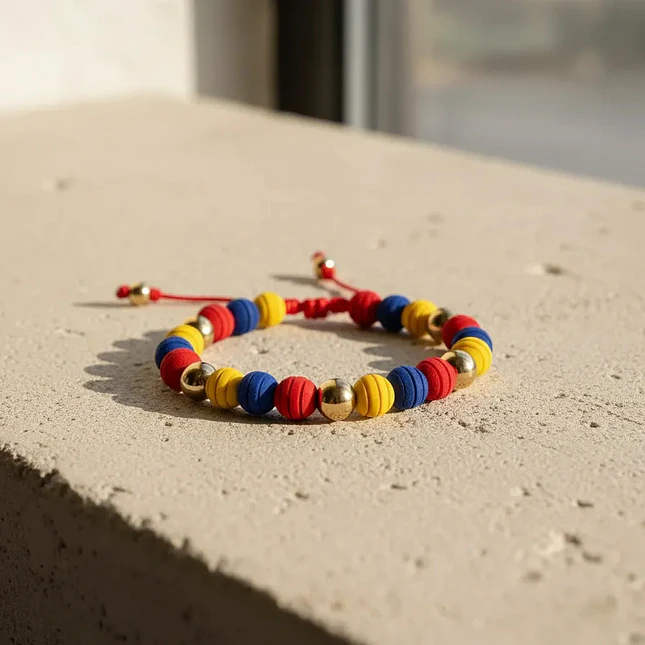 Pulsera Colombia Tricolor con Neopreno y Acero 4