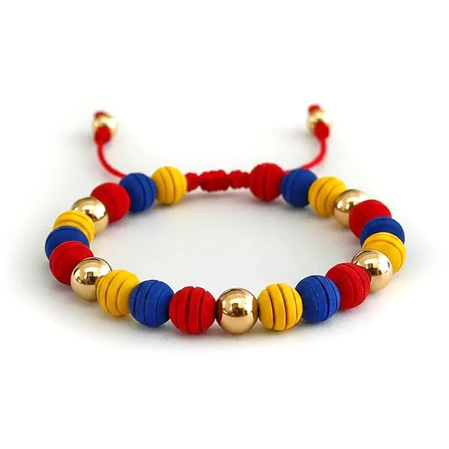 Pulsera Colombia Tricolor con Neopreno y Acero 6