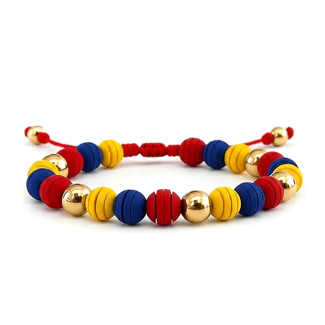 Pulsera Colombia Tricolor con Neopreno y Acero 1