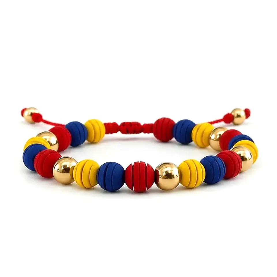 Pulsera Colombia Tricolor con Neopreno y Acero 1