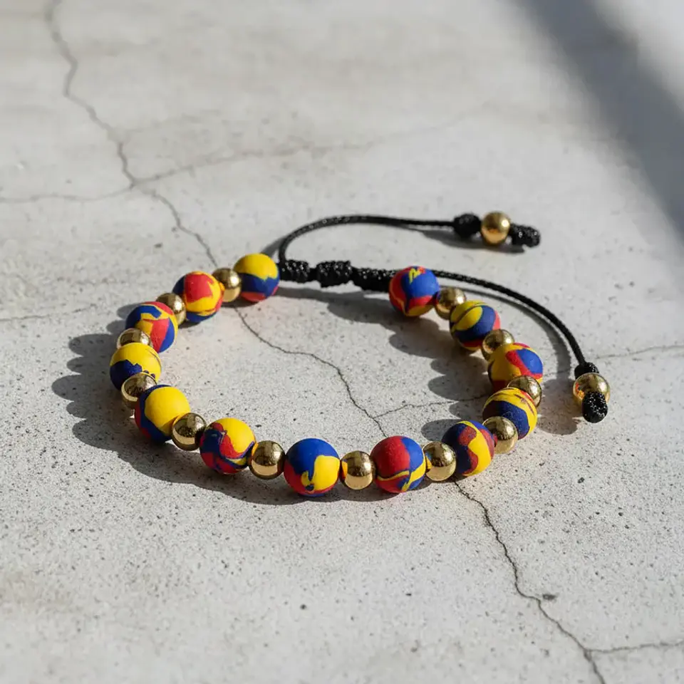 Pulsera con Neopreno Tricolor Colombia y Acero 4