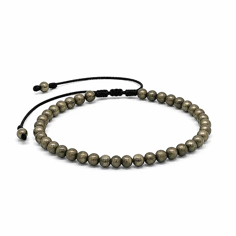 Pulsera con Piedra Pirita Natural 4mm