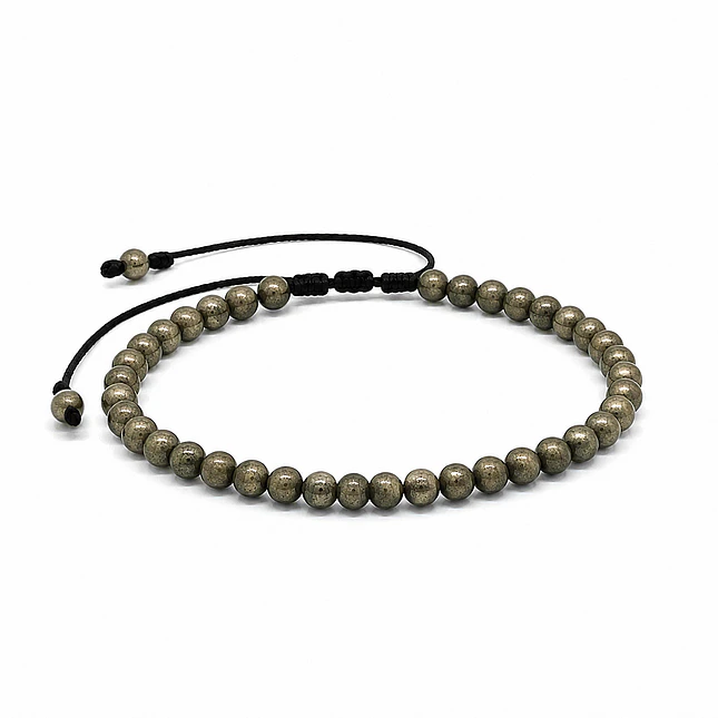Pulsera con Piedra Pirita Natural 4mm 1