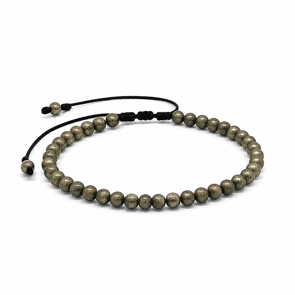 Pulsera con Piedra Pirita Natural 4mm 1
