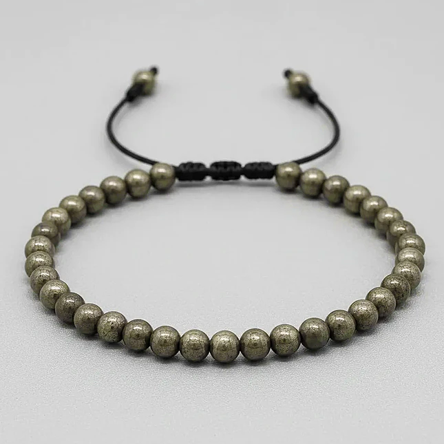 Pulsera con Piedra Pirita Natural 4mm 4
