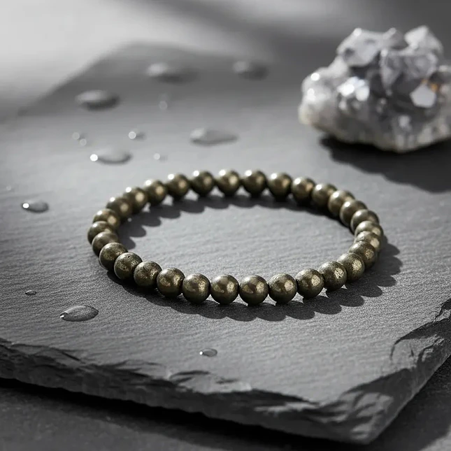 Pulsera Piedra Pirita Natural Abundancia y Prosperidad 5