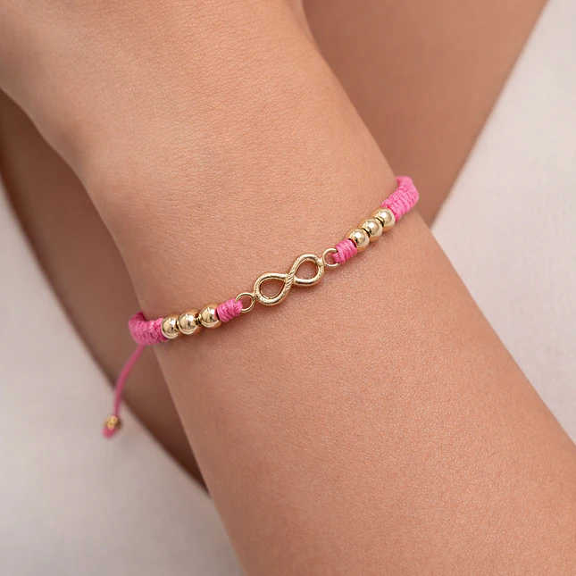 Pulsera Infinito Tejida Oro Laminado 18k 10