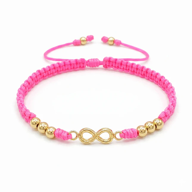 Pulsera Infinito Tejida Oro Laminado 18k 3