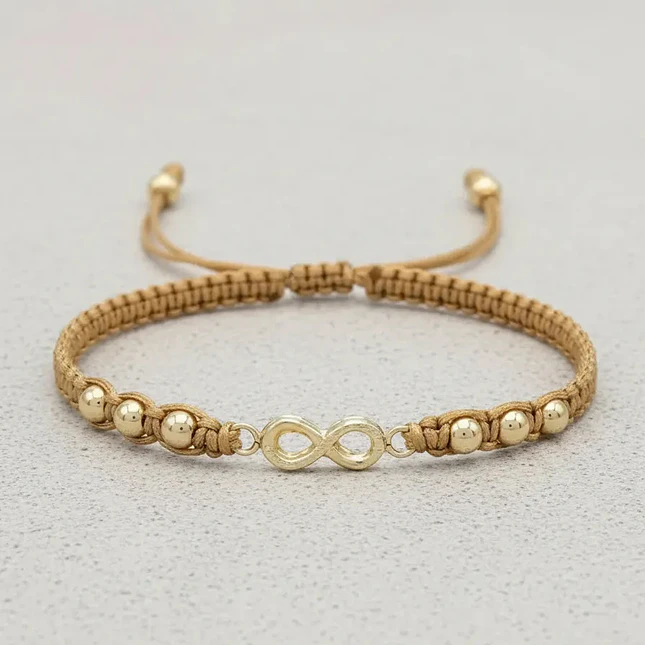 Pulsera Infinito Tejida Oro Laminado 18k 12