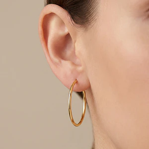 Aretes Candongas Lisas Oro Laminado 18k