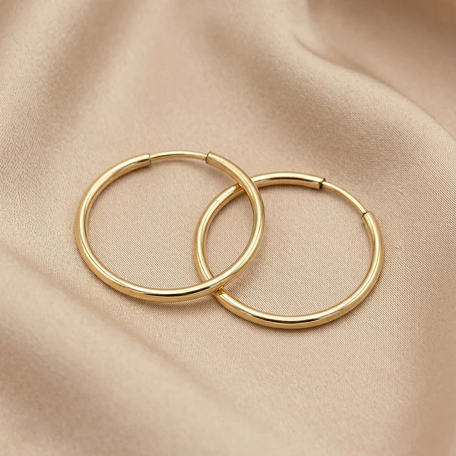 Aretes Candongas Lisas Oro Laminado 18k 3