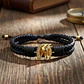 Pulsera Caballo Herradura Cuero Trenzado Acero - Miniatura 3